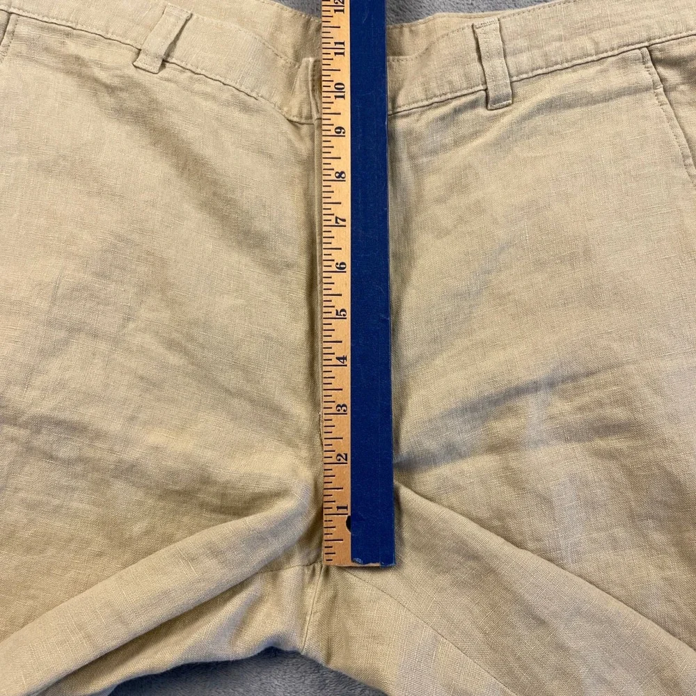 Jos A Bank Men's 36 100% Linen Shorts Beige Tan Flat Front Summer Casual Preppy